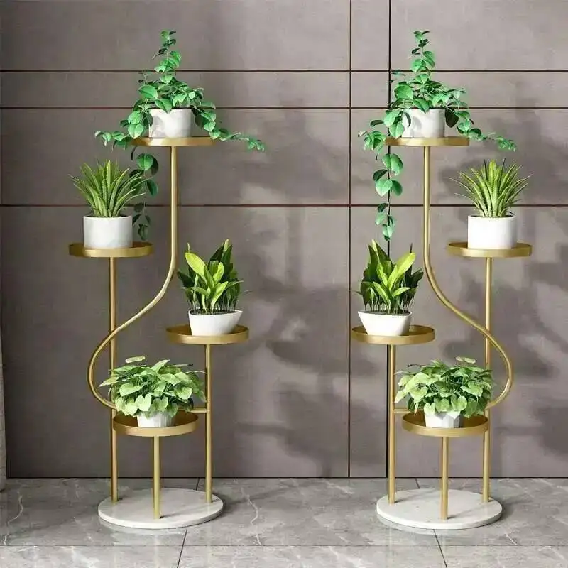 

Luxury Designer Modern Flower Rack Light Living Room Simple Plant Display Rack Wedding Decoration Unique Porte Plantes Furniture