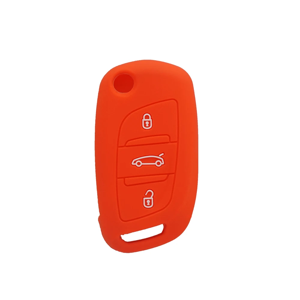 Xinyuexin Silicone Car Key Fob Case Cover for Peugeot 3008 5008 for Citroen C2 C3 C4 C8 3 Button Flip Remote Key Shell 2 Pcs/lot