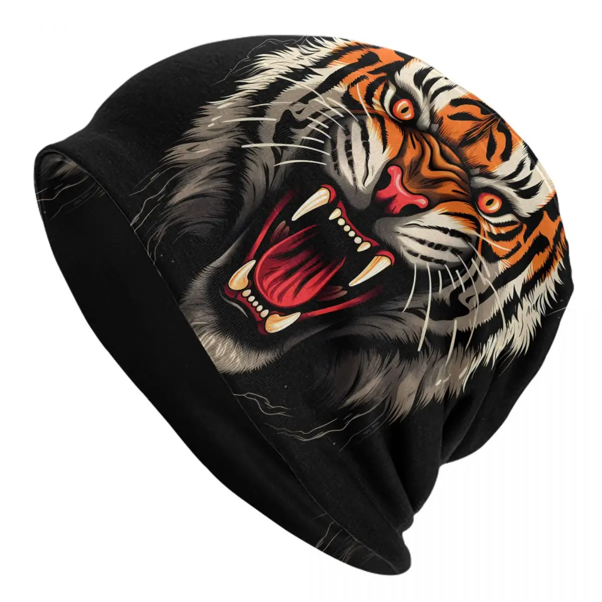 Tiger Big Mouth Bonnet Hats hair cool Skullies Beanies Men Women Cute Warm Beanie Hats Winter Outdoor Graphic Caps