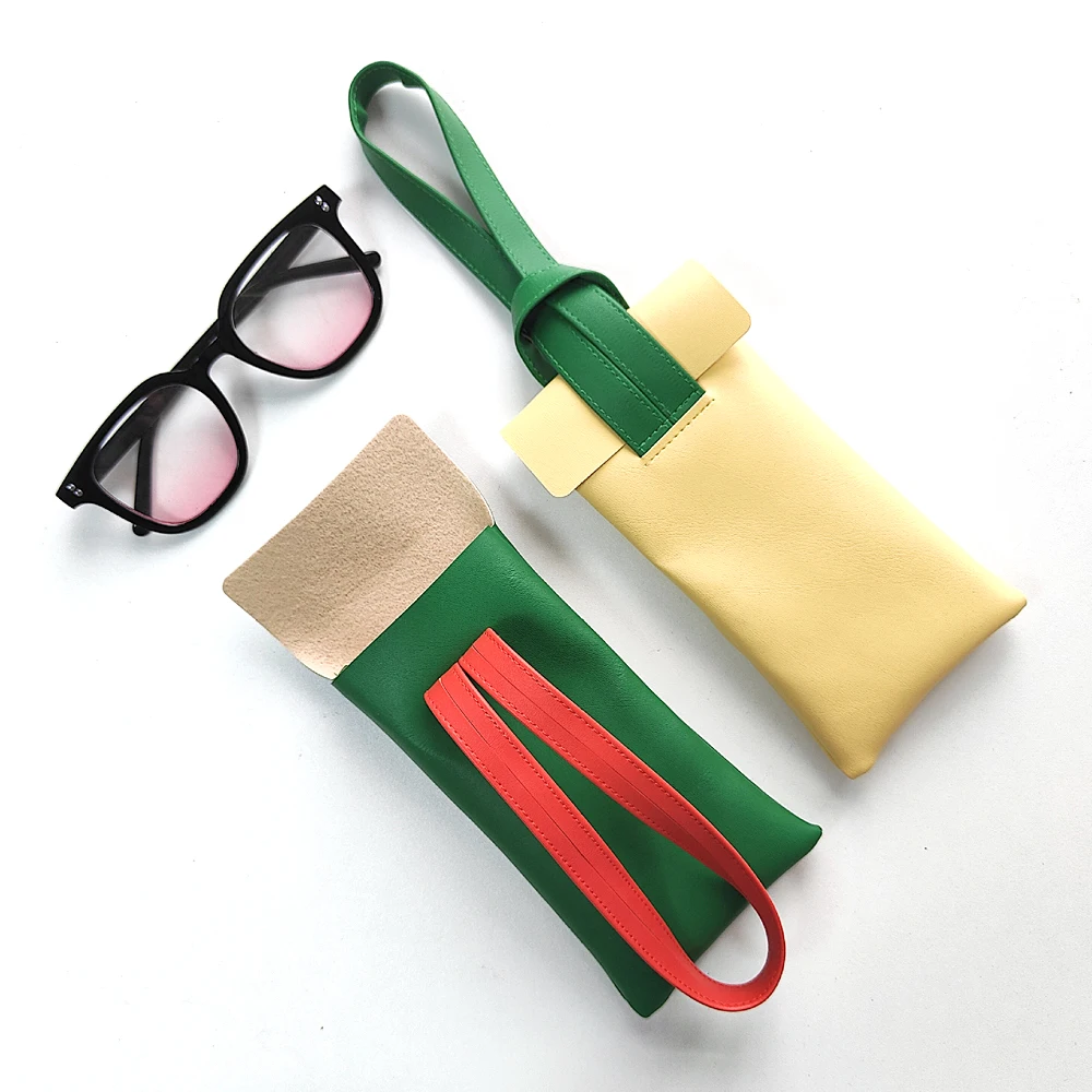 Creative Design Glasses Bag Women Travel Portable Sunglasses Storage Case Bag PU Soft Leather Eyeglasses Dust Pouch