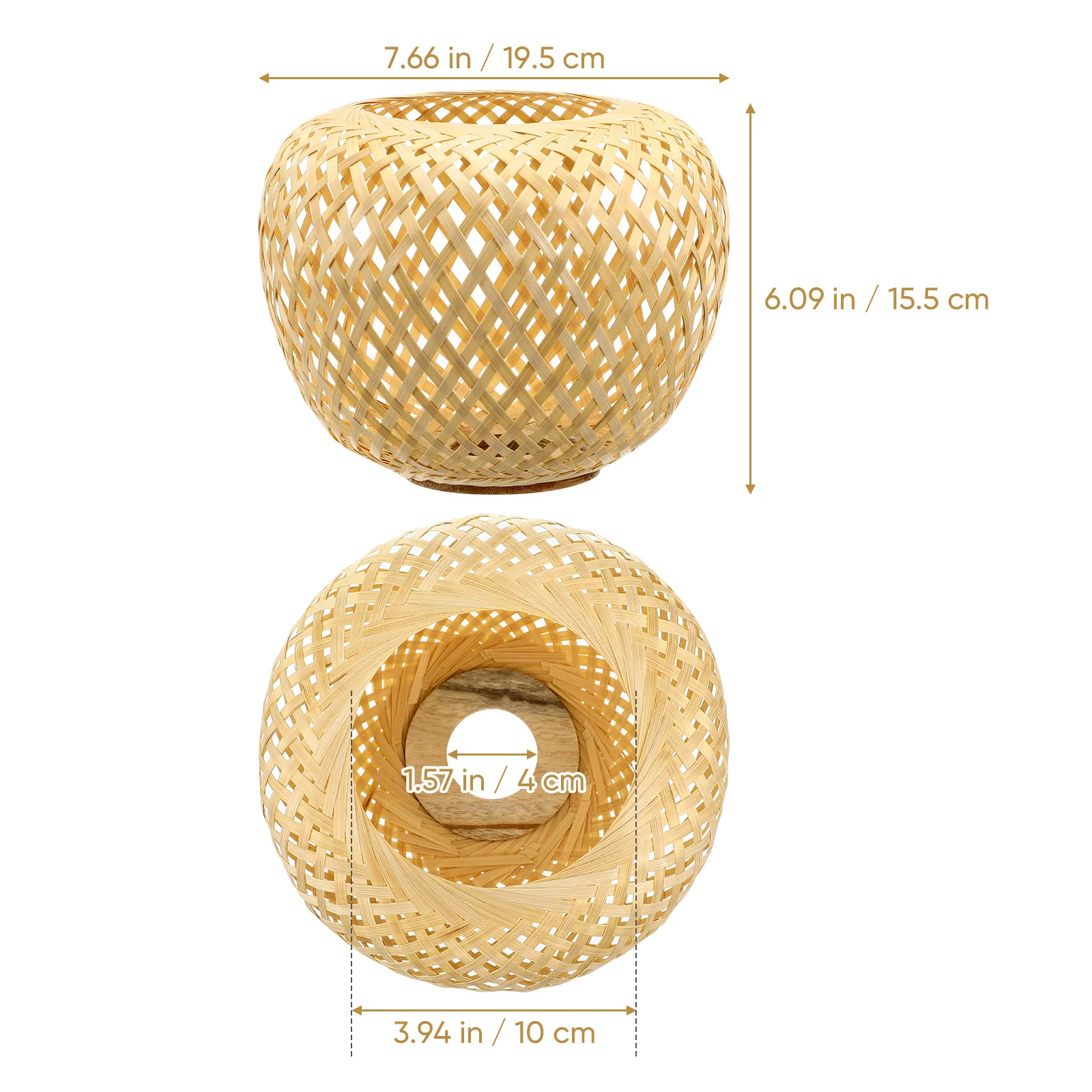 

Woven Bamboo Lamp Shade Lightweight Rustic Style Simple Structure Lamp Cover for Hanging Lamps Pendant Light Lampshade
