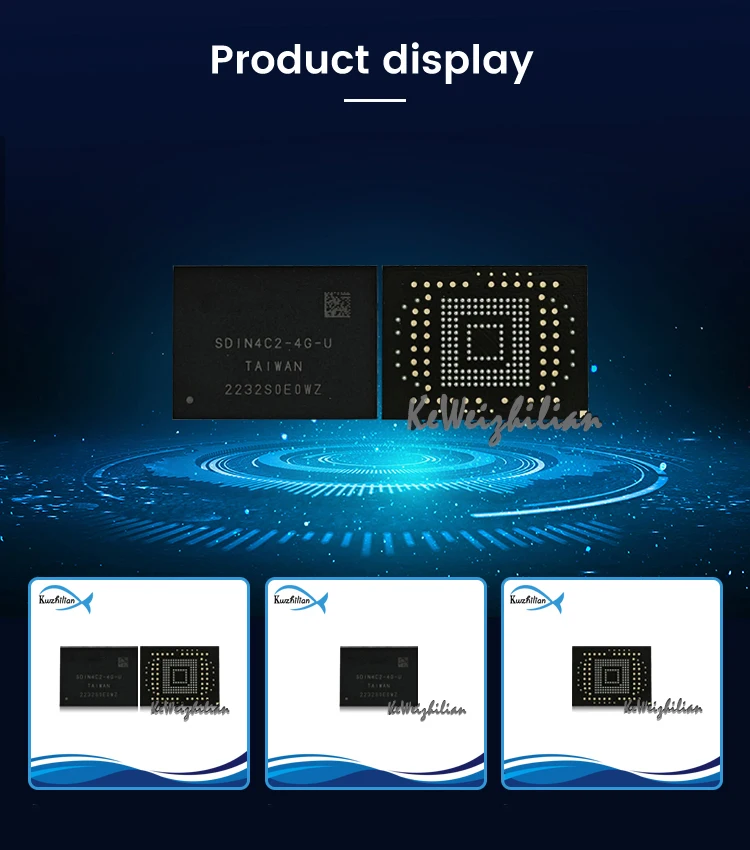 SDIN4C2-4G-U 4GB 100% جديد وأصلي EMMC Flash 169FBGA تخزين الجسيمات شريحة الذاكرة القرص الصلب IC #5