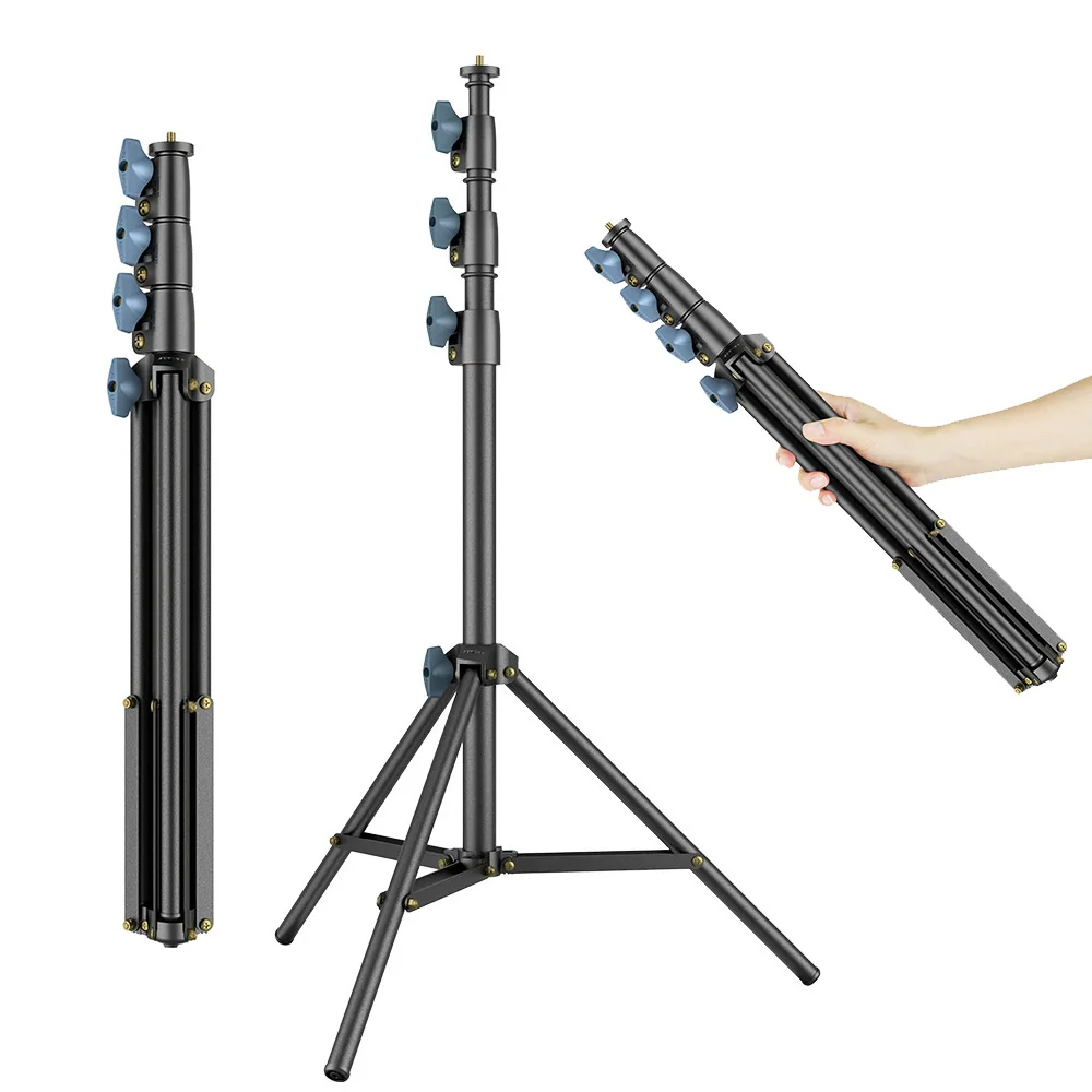 Carbon Steel Extendable Tripod Compact Stands Holder for Mobile Phone Camera Ring Flash Lamp Live Streaming Vlogger