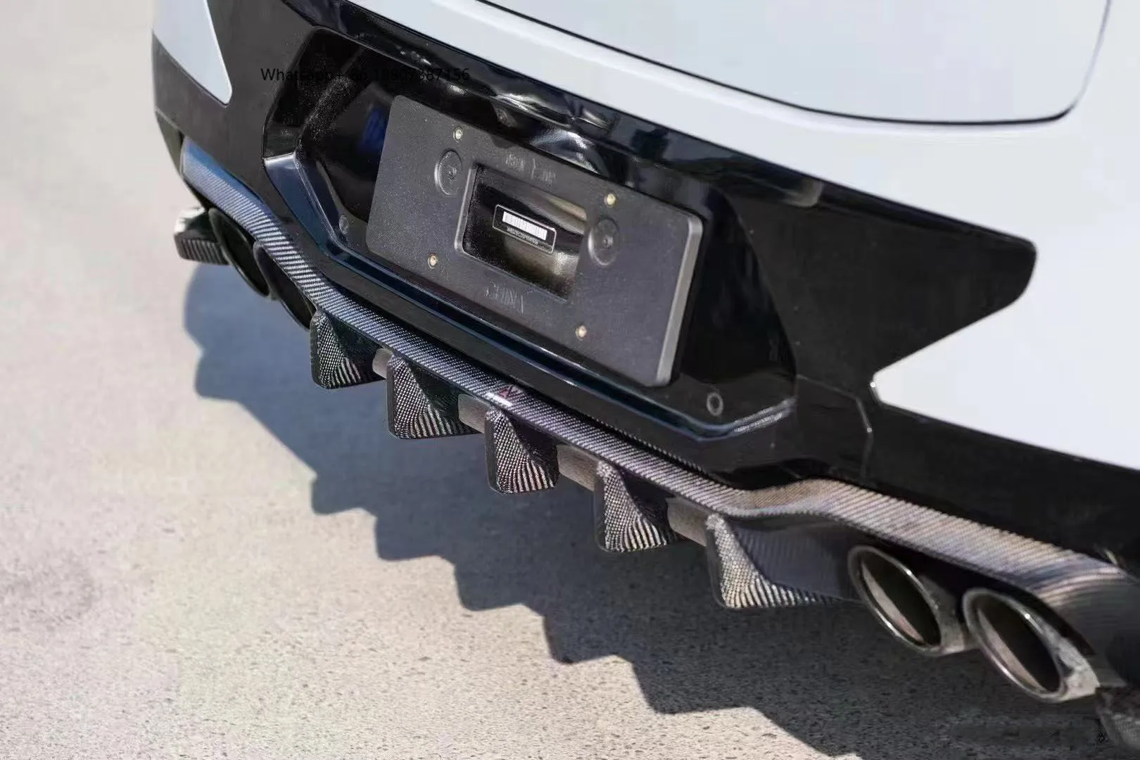 

New for X4 G02 2021 Carbon Fiber Lighted Rear Lip Bumper with Exhaust Cutouts-Bolt-On Retrofit Upgrade