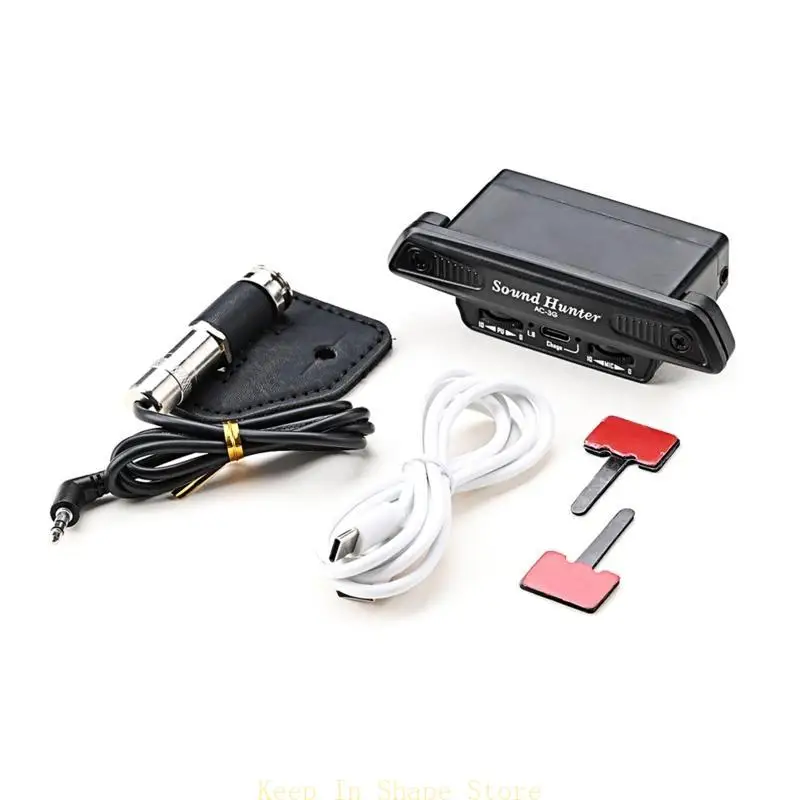 

U1JC Black Guitar Active Sound Hole Pickup Guitar Transducer Amplifier with Long Cable & for Acoustic Guitars