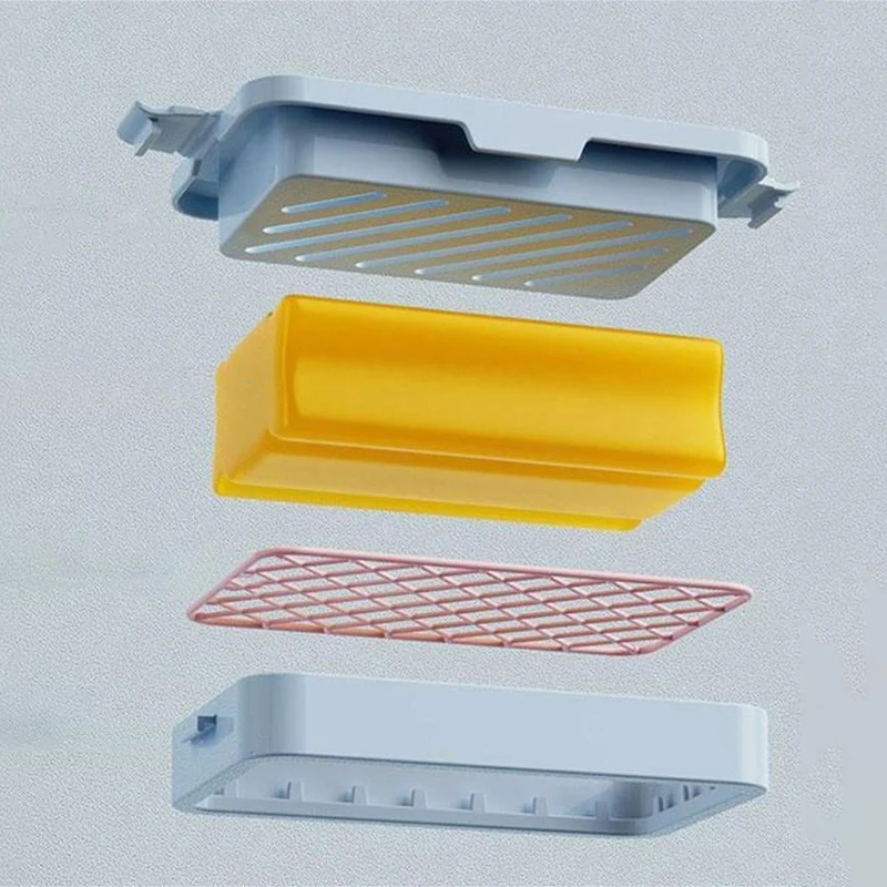 Soap Bubble Box Mesh Soap Holder Double Layer Soap Box With Elastic Mesh For Bathroom Kitchen Bubble Case For Foaming