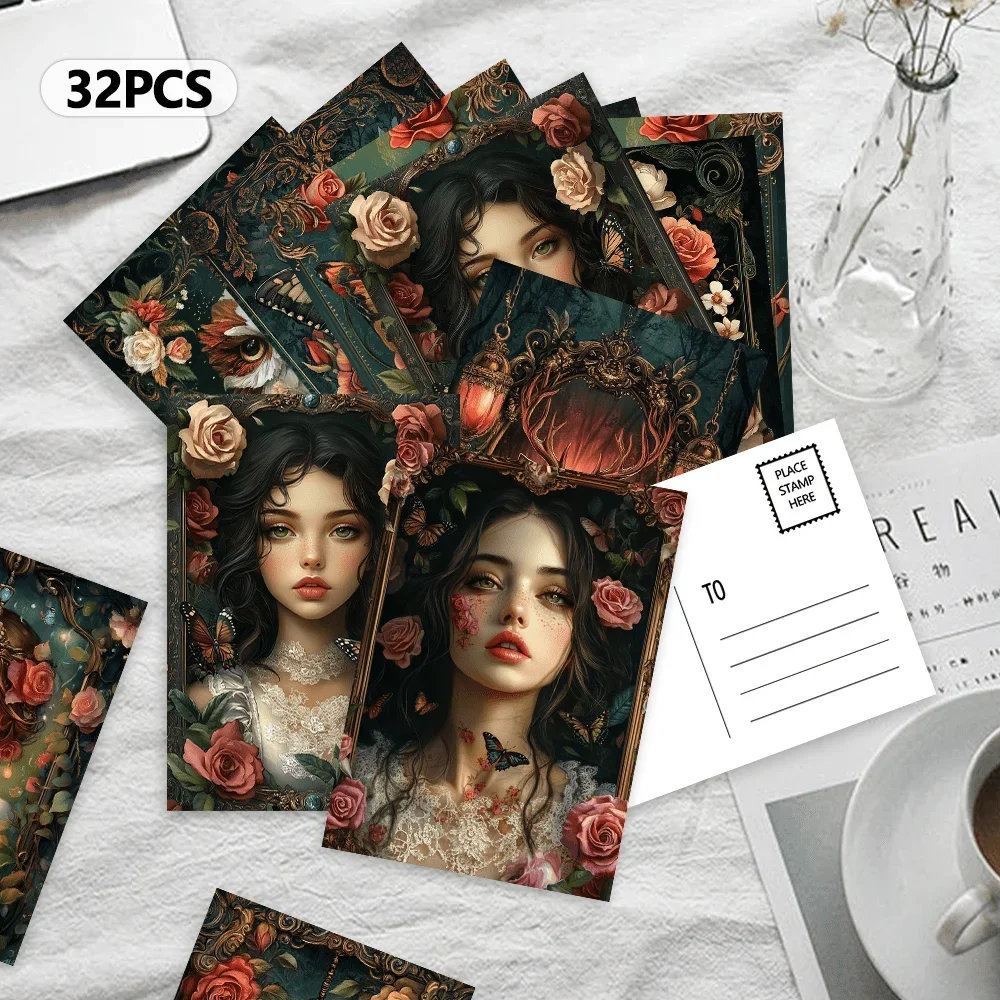 32 Stück, Dark Court Fairy Tales, Postkarten, Dekoration/Grußkarten/Postkarten, hochauflösender Druck, zum Sammeln und Versenden geeignet