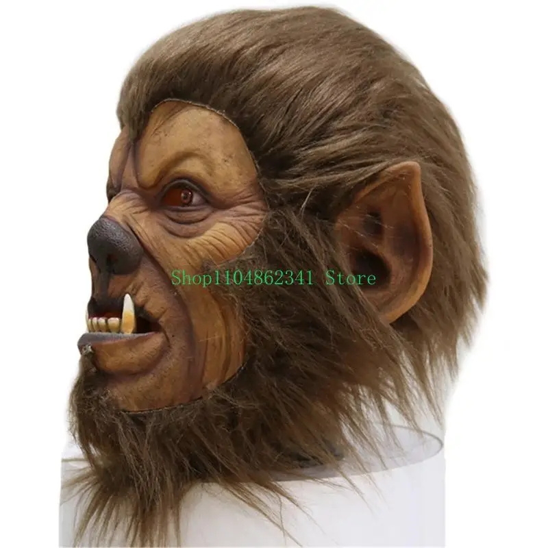 Halloween Wild Man Maske Cosplay Maske Vollkopf Wild Man Latexmaske für Frauen Mann Cosplay Partys, Maskerade Tiermaske