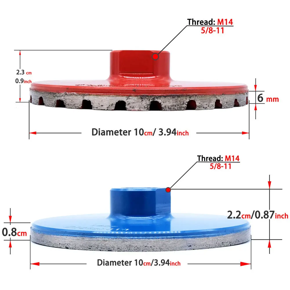 4 Inch Diamond Grinding Cup Wheel Segment Continuous Metal Bond Abrasive Carving Disc For Stone Granite Marble Concrete