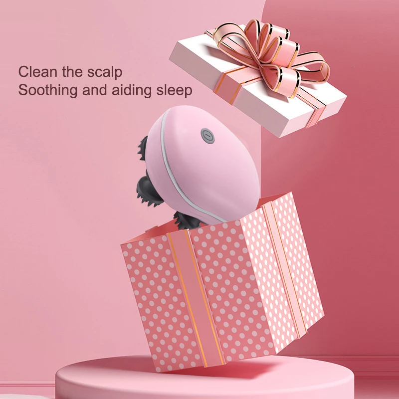 

(HG)Массажер для головы, Ручной перезаряжаемый электрический массажер для кожи головы, щетка для стимуляции роста волос, массажер для кожи головы