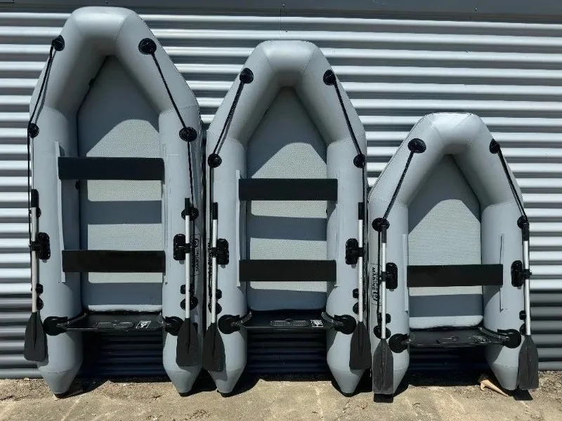 Inflatable Fishing Boat 3M, 0.7mm PVC Rubber Dinghy, Row Boat with Air Deck, Assault Raft for River Lake, 300cm
