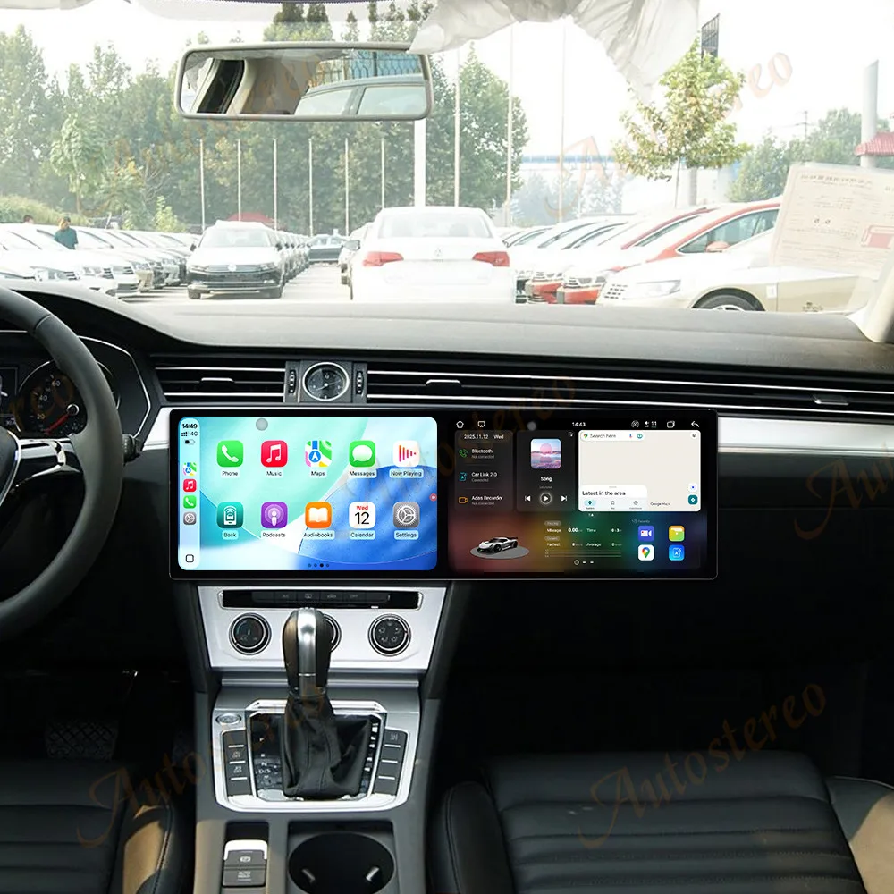 

Двойной экран 10,1, Android 15, вертикальный экран для Volkswagen Magotan 2017-2024, автомобильный GPS-навигатор, мультимедийный плеер, головный убор
