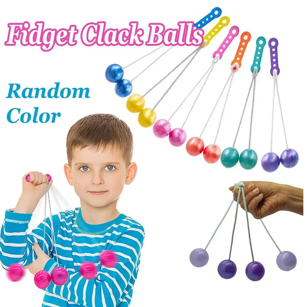 6Pcs Funny Collision Ball Novelty Random Color Click Clack Ball Without Light Pressure Reducing Balls Fidget Clack Balls