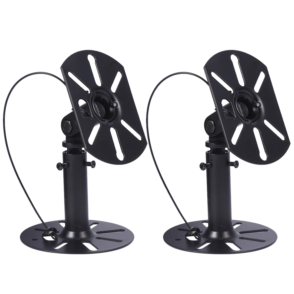 

2pcs Speaker Wall Mount Bracket 360° Rotation 180° Tilt Black Holder for Home Cinema Satellite Speakers Supporting 22kg