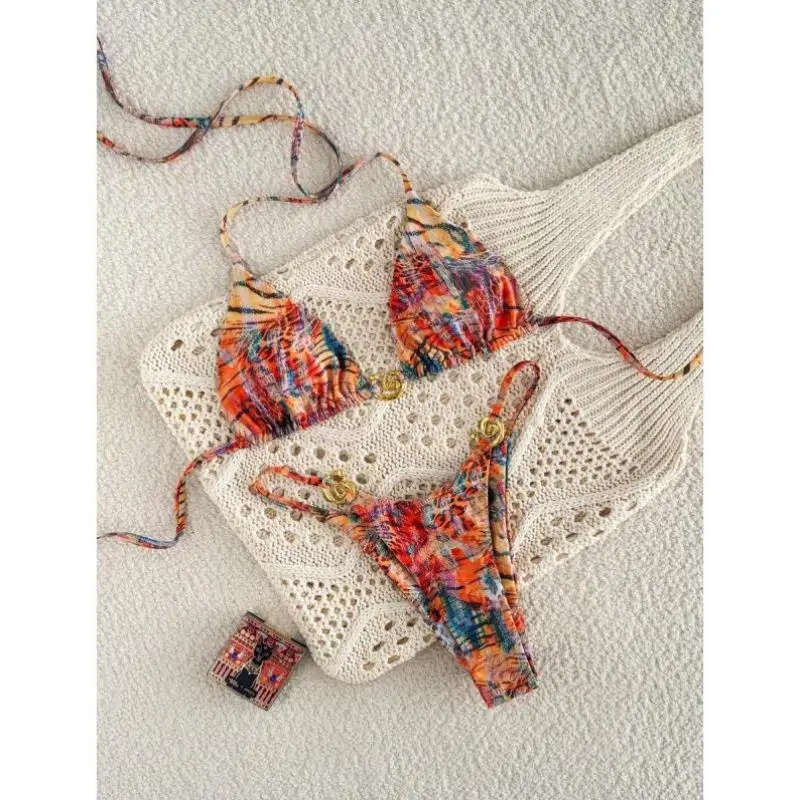 

Сексуальный комплект бикини с высокой талией J 62502, женский купальник, модный трансграничный летний модный повседневный спортивный костюм с семью посадками