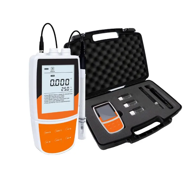 Multi-Parameter Water Quality Analyzer Portable PH/Conductivity Meter With Large LCD Text Guidance for Water Treatment