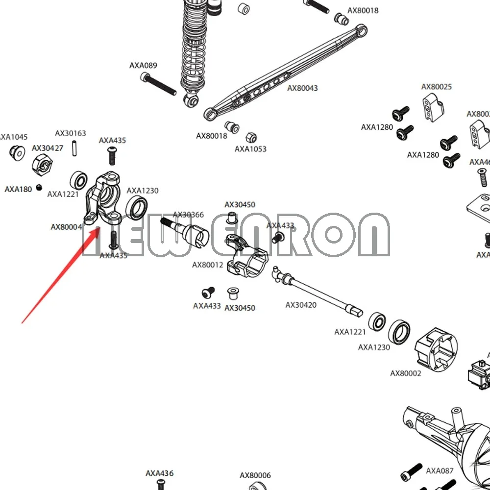 새로운 ENRON AX30496 2Pc 알루미늄 프론트 너클 암 업라이트 RC 자동차 크롤러 1/10, AXIAL SCX10 랭글러 AX80004 업그레이드 부품