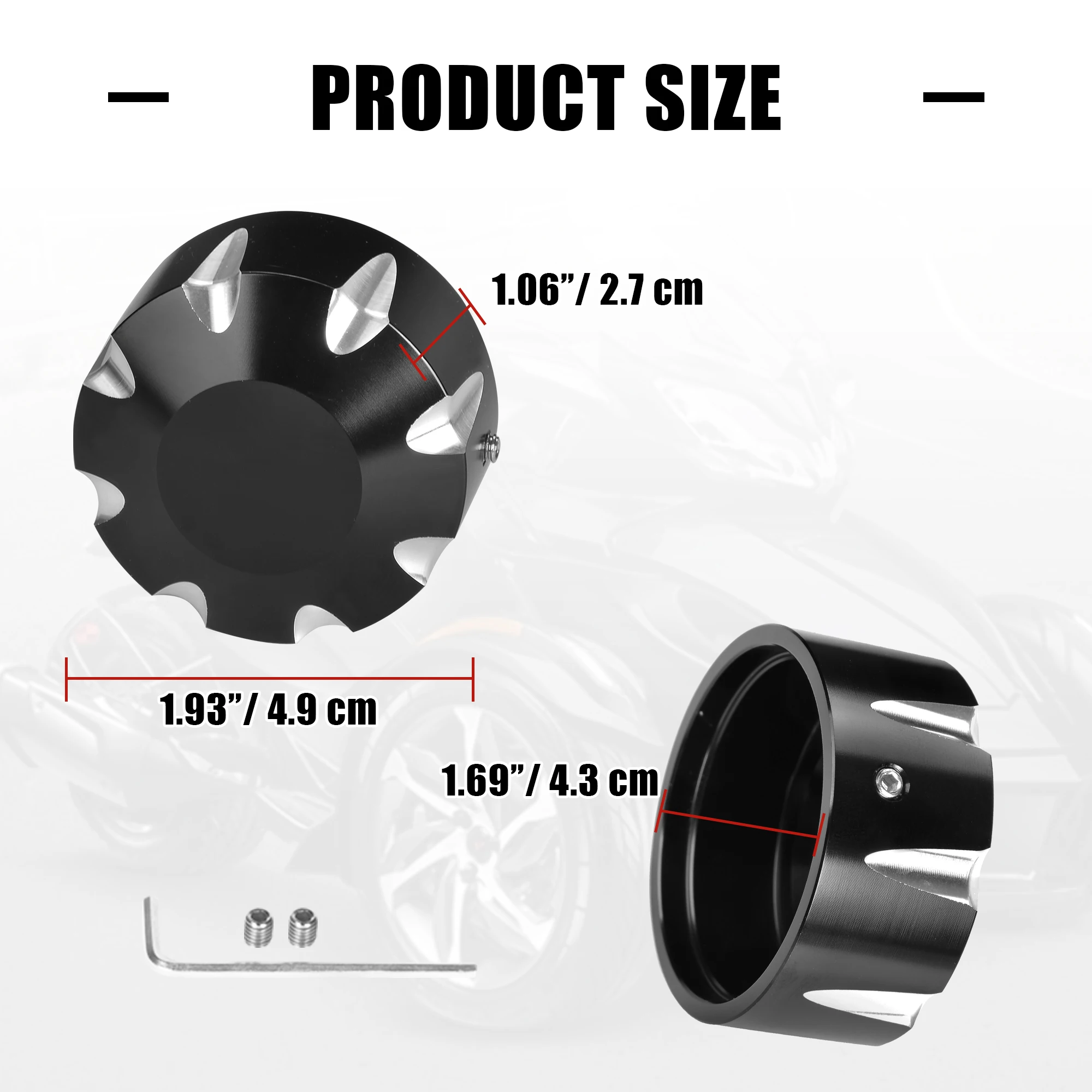 For Can Am Spyder Front Axle Caps, 2 Pack Aluminum CNC Front Wheel Axle Nut Cover Cap For 2008-Later Can-Am Spyder F3, RT