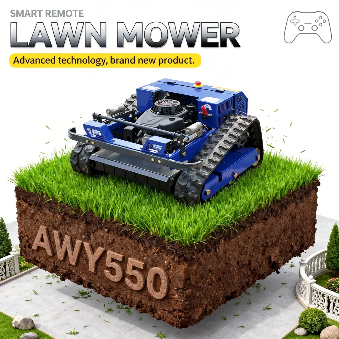 

Customized 2026 New Model Hot Selling Lawn Mower Crawler Zero Turn 550mm Mowing Width Remote Control Mowing