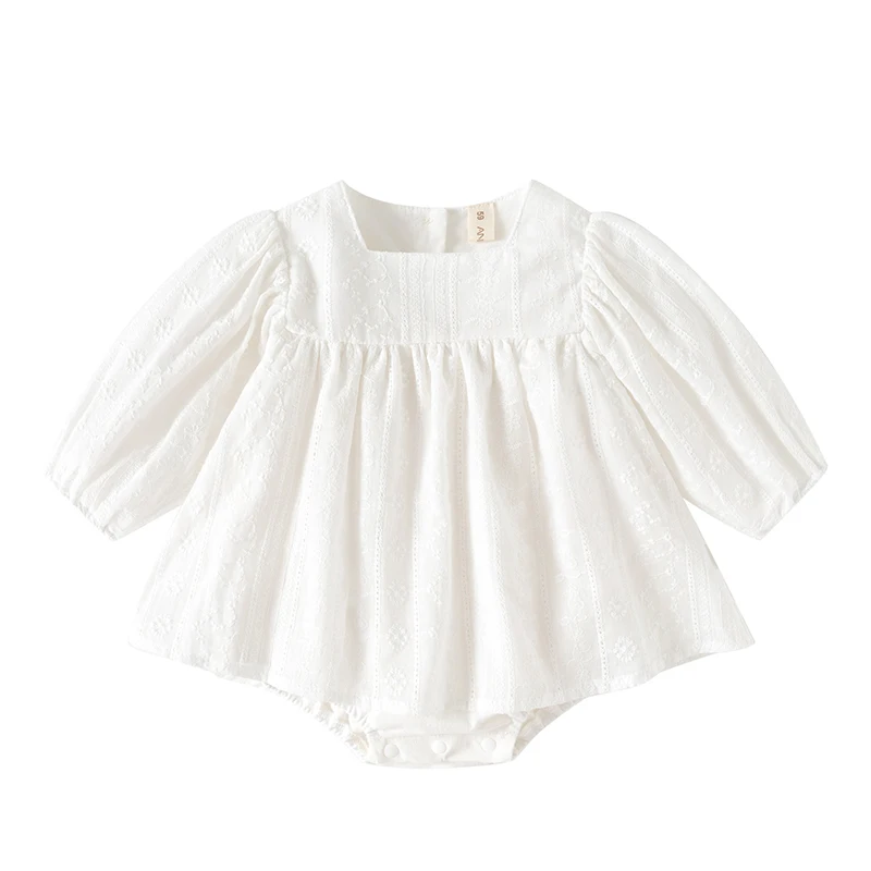 

2025 New Autumn 0-24M Children Clothes Infant Baby Girls Jumpsuit Long Sleeved Cotton Solid Color Toddler Baby Girls Romper