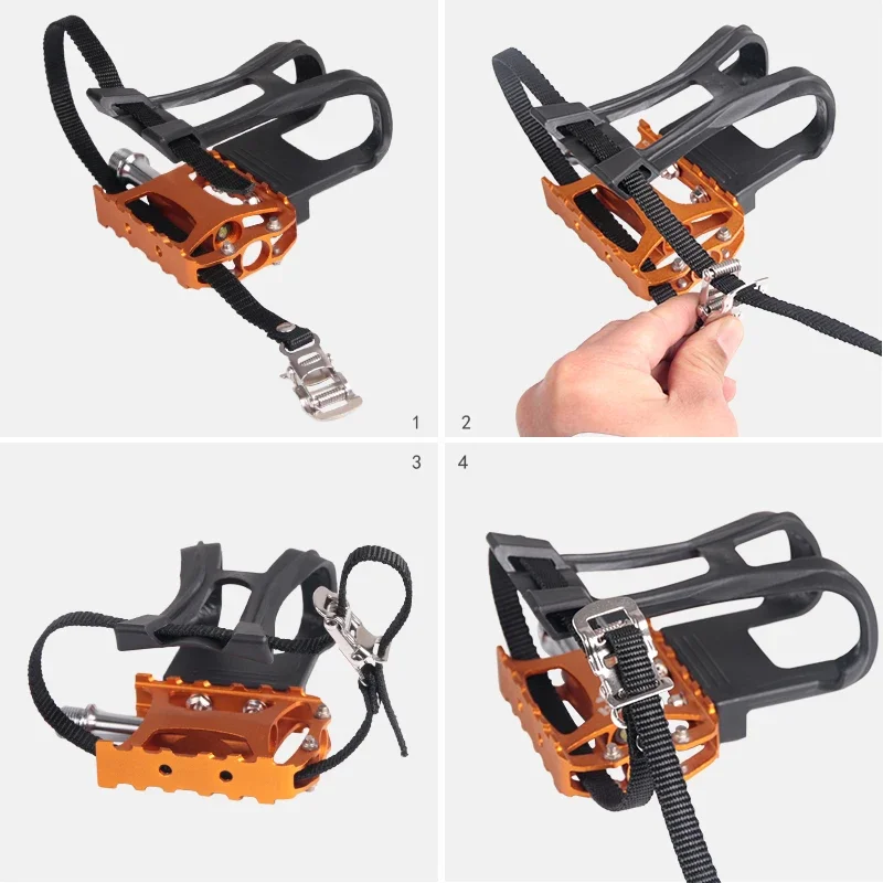 2pcs Buckled Straps for Bicycle Gym Spinning Bike Footboard Toe Clips Cycling Pedal Rope Workout Demo Racing Shoe Harness Belt