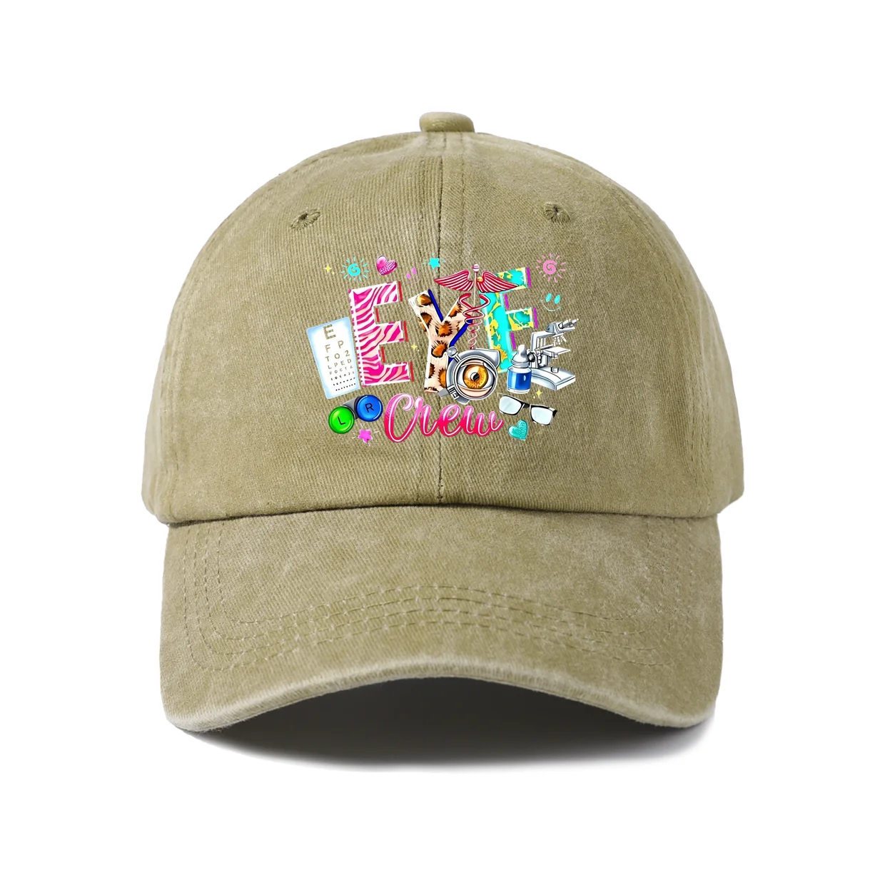 Colorful Lets Go Quote Graphic Baseball Cap, Vintage Washed Adjustable Unisex Dad Hat, Casual Gift
