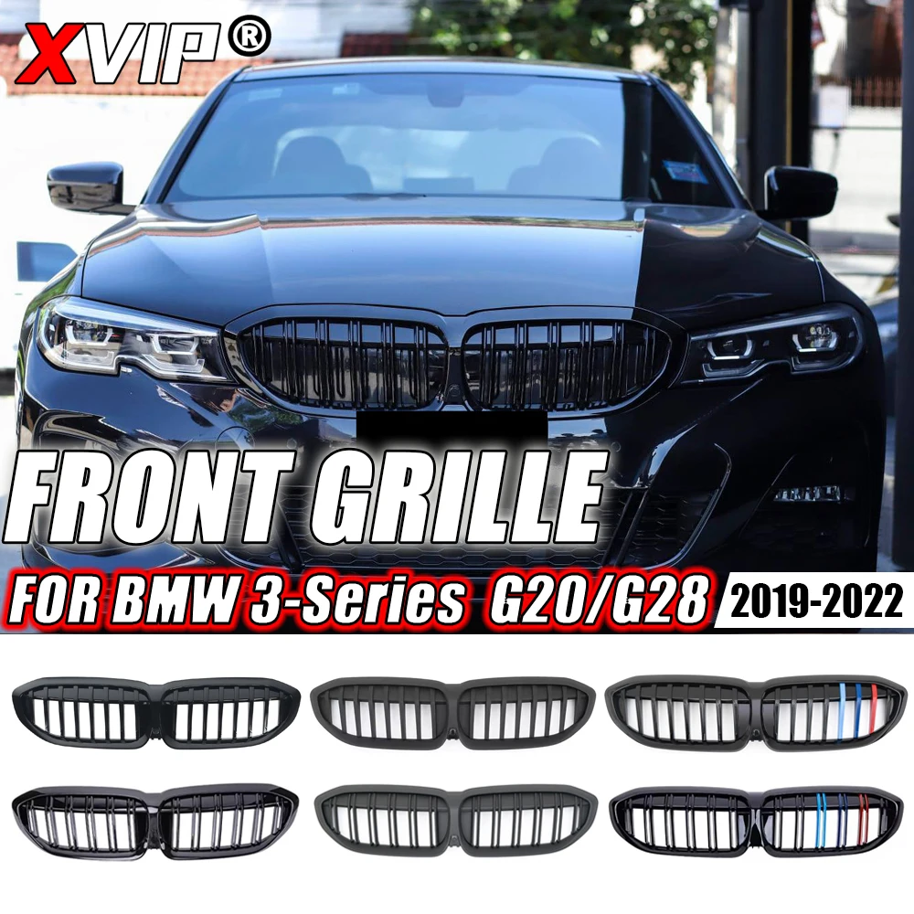 XVIP Front Kidney Grill Sports M Style Grille for BMW 3 Series G20/G21 Diamonds Style Bumper Grille 318i 320i M340i M3 2019-2023