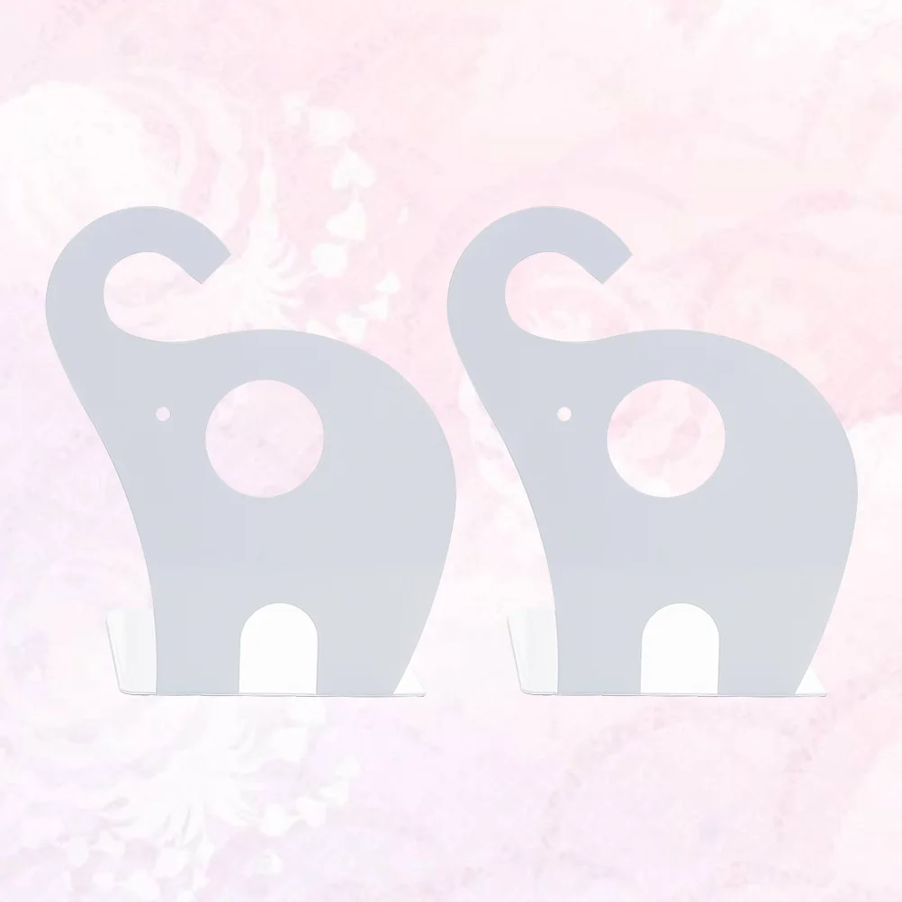 Book Shelves for Office Metal Supports Bookends Organiser Decorate Elephant Stand Pink