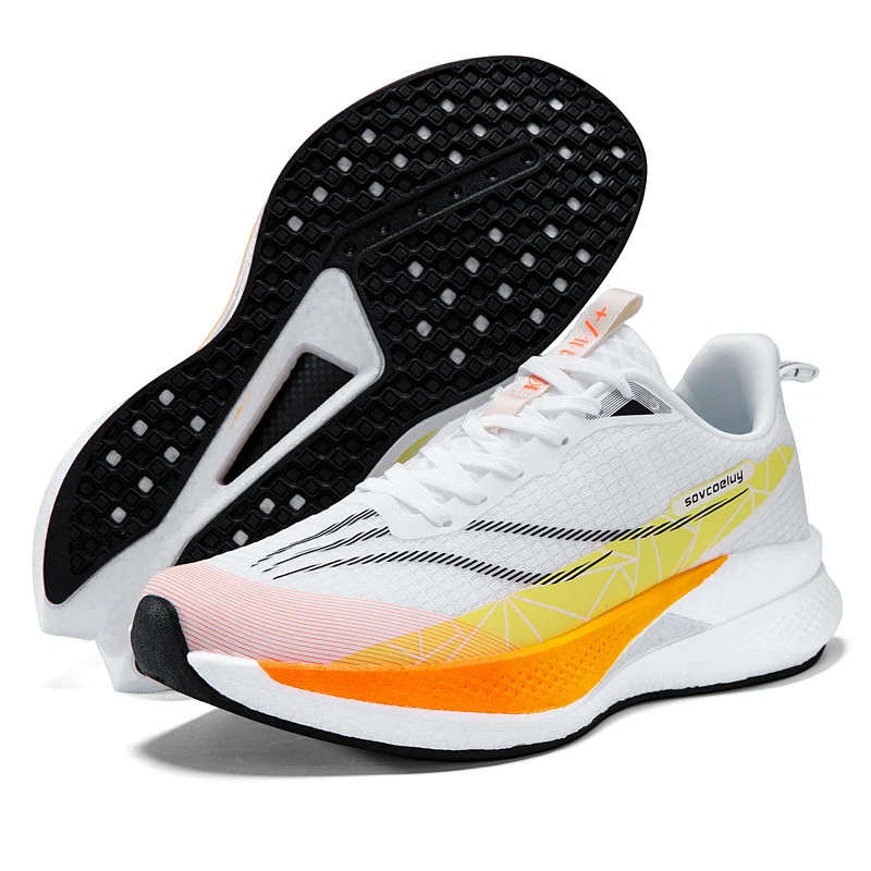 Herren-Laufschuhe mit Carbonplatte, Marathon-Sportschuhe, atmungsaktiv, leicht, bequeme Damen-Sportschuhe, ideal zum Gehen, für Reisen und Freizeitaktivitäten. – Detail 5