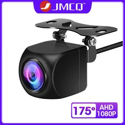 JMCQ-Câmera de visão traseira do veículo, reverso do carro, lente Fisheye preta, visão noturna, impermeável, câmera universal de visão traseira do carro, 175 °, AHD, 1080P