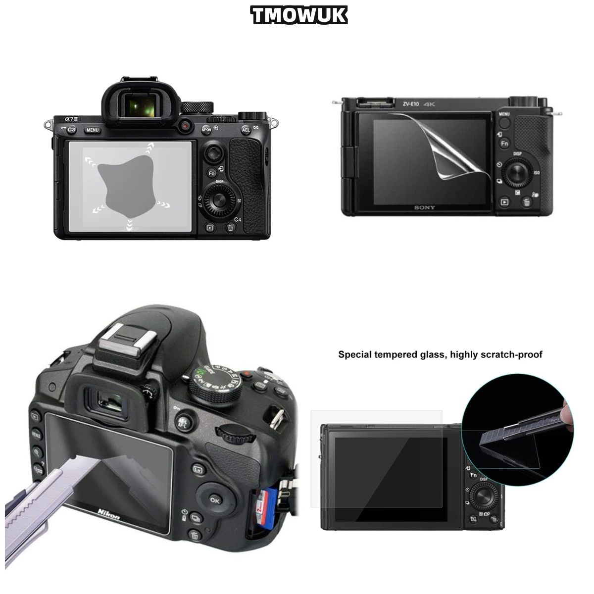 

For RX100 RX100IV RX100VII A9 A9II - HD Clear 9H Tempered Glass Screen Film For Sony Cameras