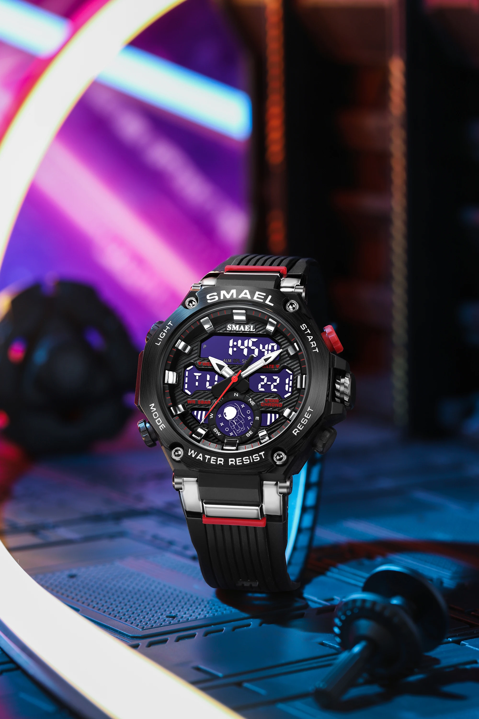 New Digital Watches For Men Alloy Case Waterproof Functional Analog Sport Military Watch SMAEL 8069