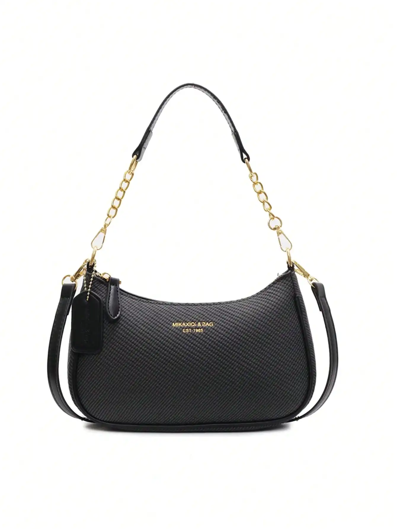 

Новая мода классический дикий буквенный узор украшения дизайн сплошной цвет искусственная водонепроницаемая ткань сумка через плечо сумка в форме полумесяца под мышками