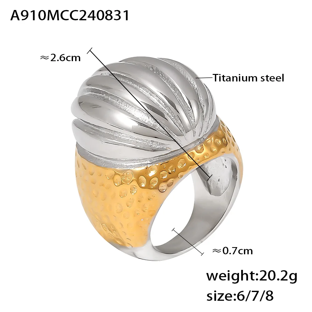 Exaggerate Texture Stainless Steel Rings For Women Trendy Luxury Vintage Index Finger Ring Jewelry Woman Wedding Gift