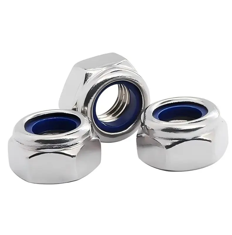 90/125/150Pcs Carbon Steel Nylon Lock Nuts,   Plated, Anti-Loosening Fasteners for Machinery, Furniture, Automotive Repair M3-M6