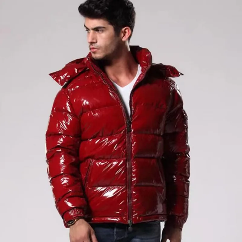 Autumn and winter male hooded Down jacket sparkle fabric Casual jacket warm Business style Fashion clothing movement male coat