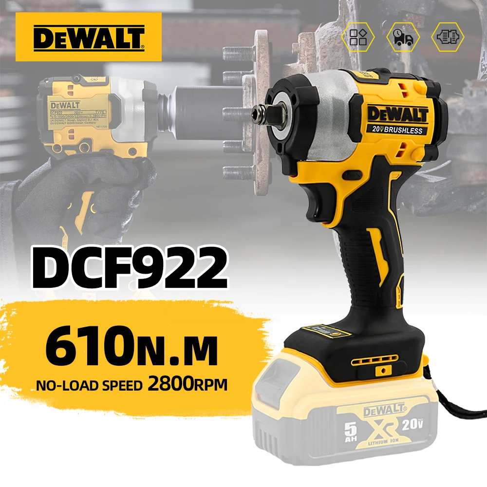 DeWalt-コードレスインパクトレンチ,可変速,電気レンチ,20vリチウム電池,1/2 \