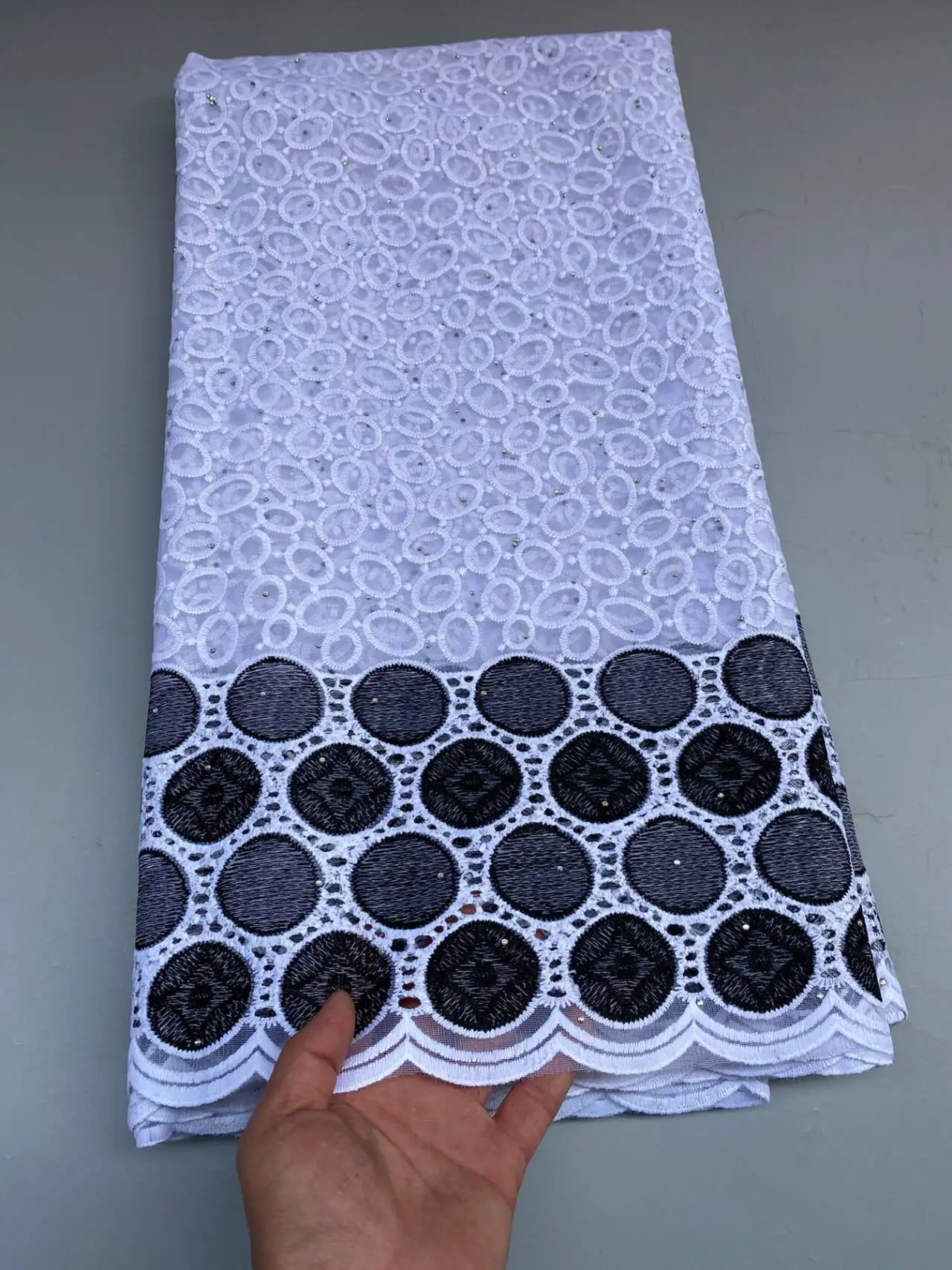 Latest African Lace 2024 African Lace Fabric With Stones Black French Lace Fabric For Dress 5Yards