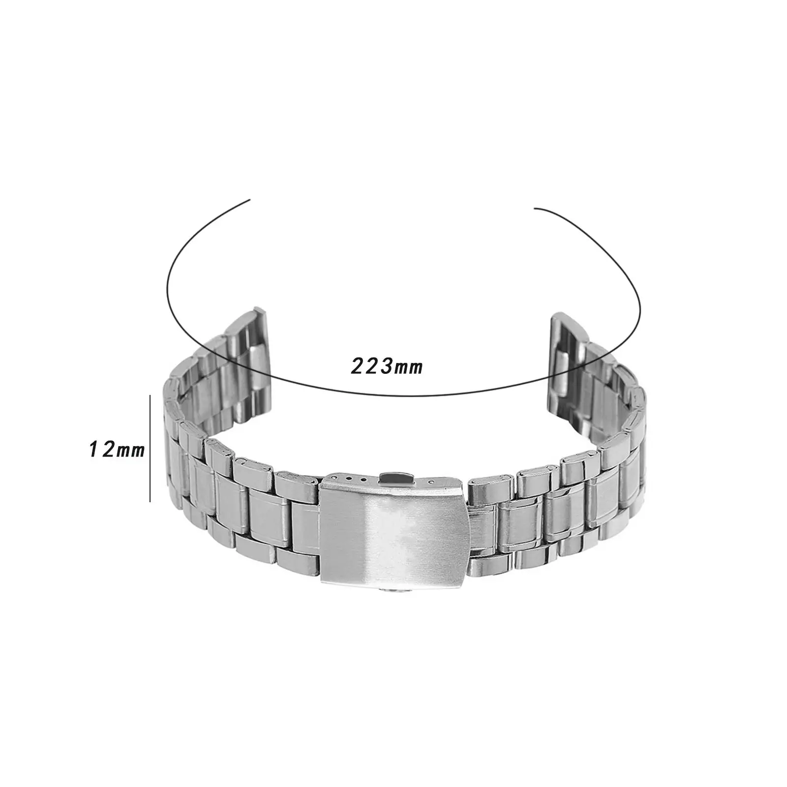 Luxury Metal Buckle Watch Band Premium Stainless Steel Replacement Bracelet for Daily Leisure and Athletic Activities