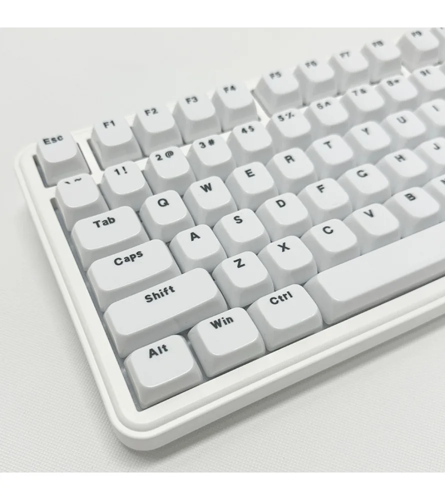 Small full set - MDA height 115 keys minimalist white keycap positive lettering PC translucent luminous