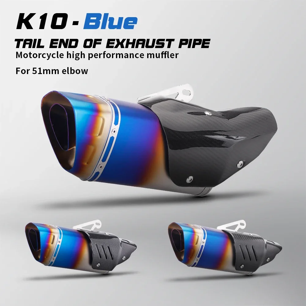 

.High Quality Universal Muffler 36-51mm Motorcycle Carbon Fiber Muffler Exhaust Pipe Modified Universal Exhaust Stainless Steel