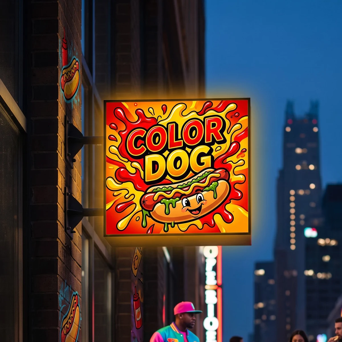 Custom Round LED Lights Box Double-Sided Outdoor Business Sign Illuminated Storefront Sign Personalized Logo Sign for Shops