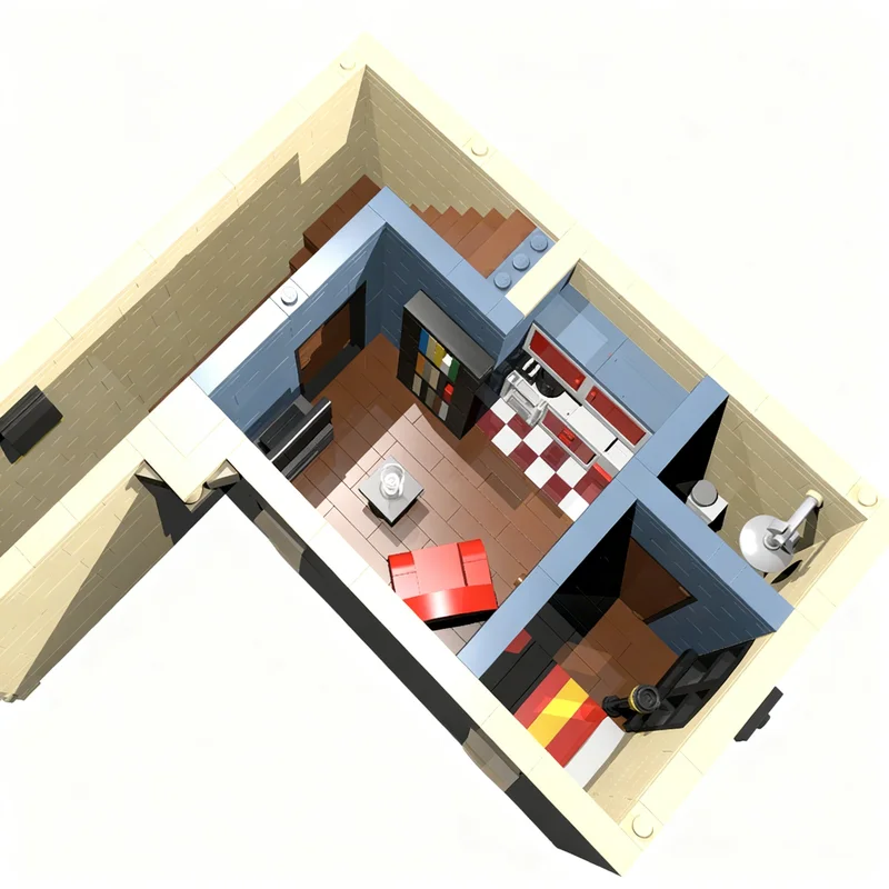 2433pcs MOC Modular Buildings Corner Service Station Model Building Blocks Toy Creative 3D Assemble Art Craft Birthday Brick