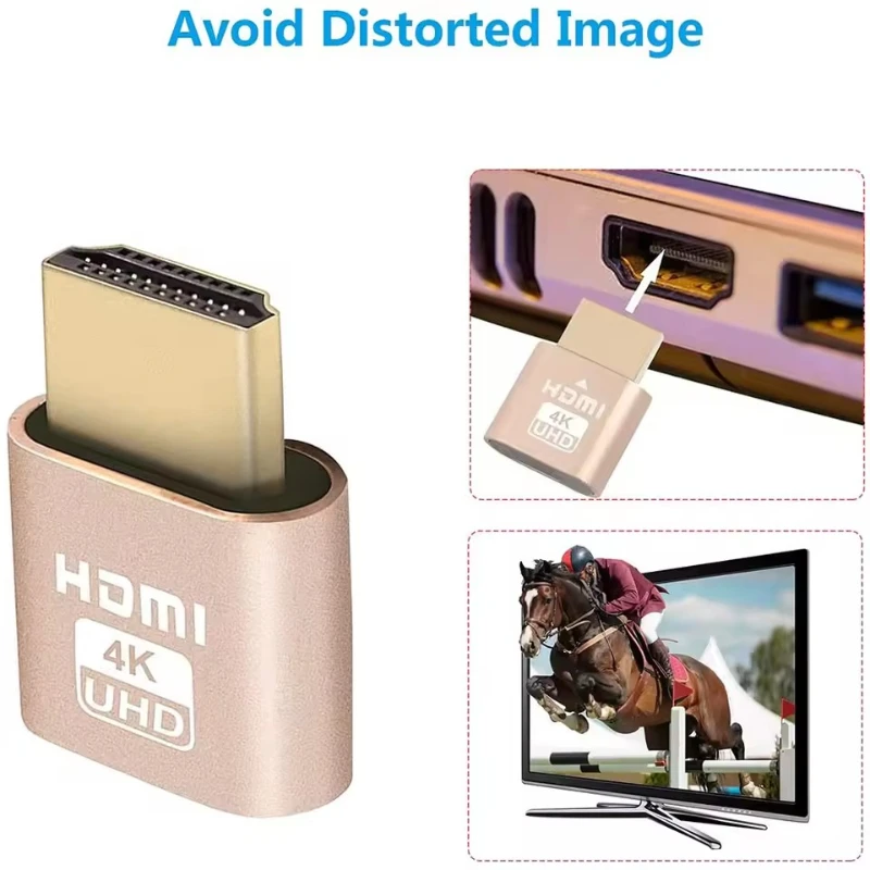 1/2/3/4pcs Display HDMI Virtual Display 4K HDMI DDC EDID Dummy Plug Display LED Cheat Virtual Plug HDMI Dummy Emulator Adapter
