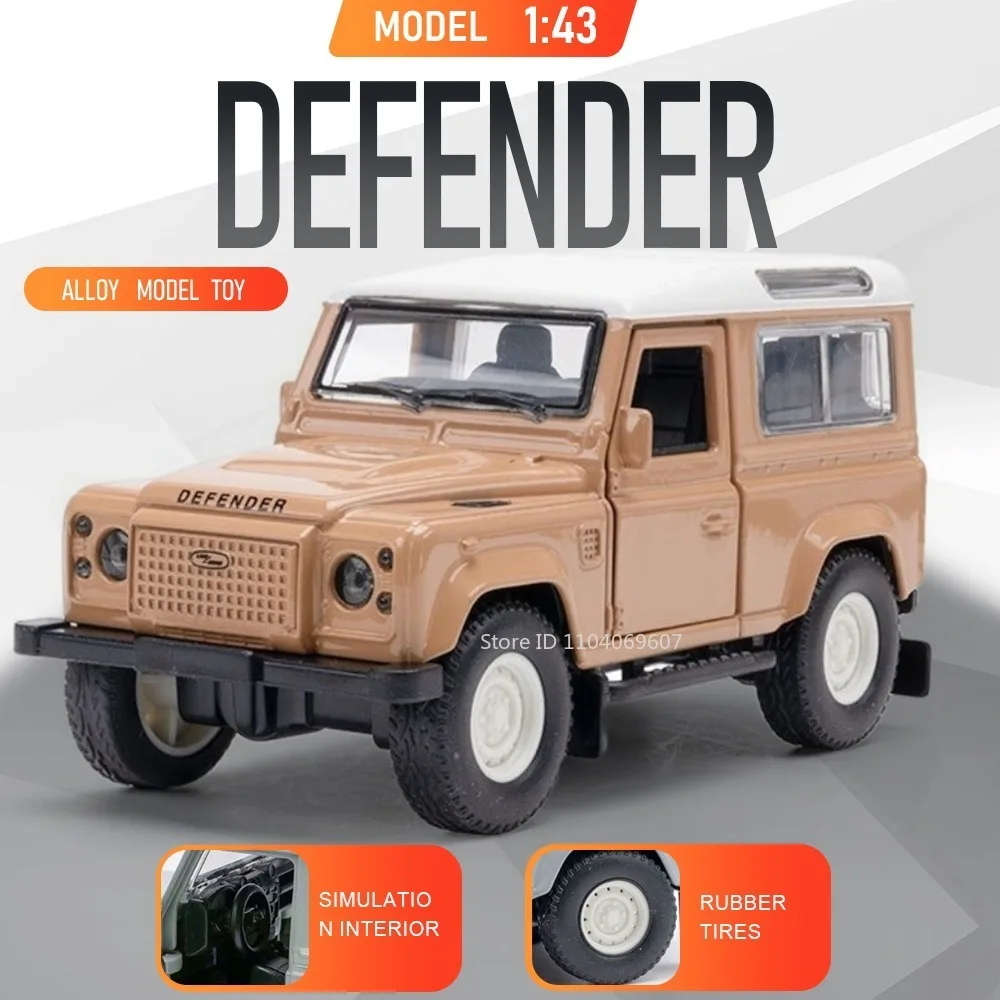 

Модель внедорожника Land Rover Defender 1:43, литая под давлением, с открывающимися дверями, резиновыми шинами, имитацией интерьера, коллекционная модель-украшение