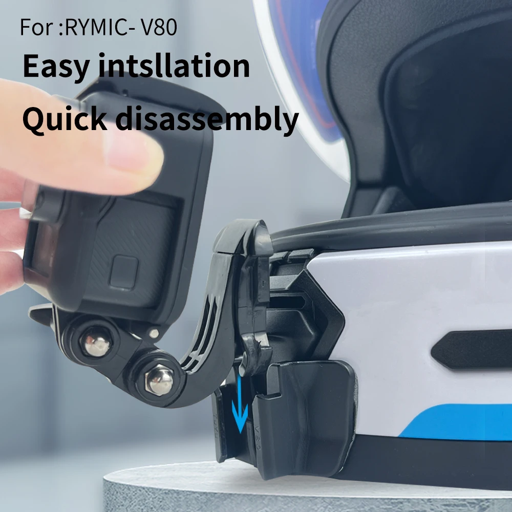 For RYMIC R935 977 980 V80 Motorcycle Customized Helmet Chin Mount for GoPro Max hero11 Insta360 oneRs Sports Camera Accessories