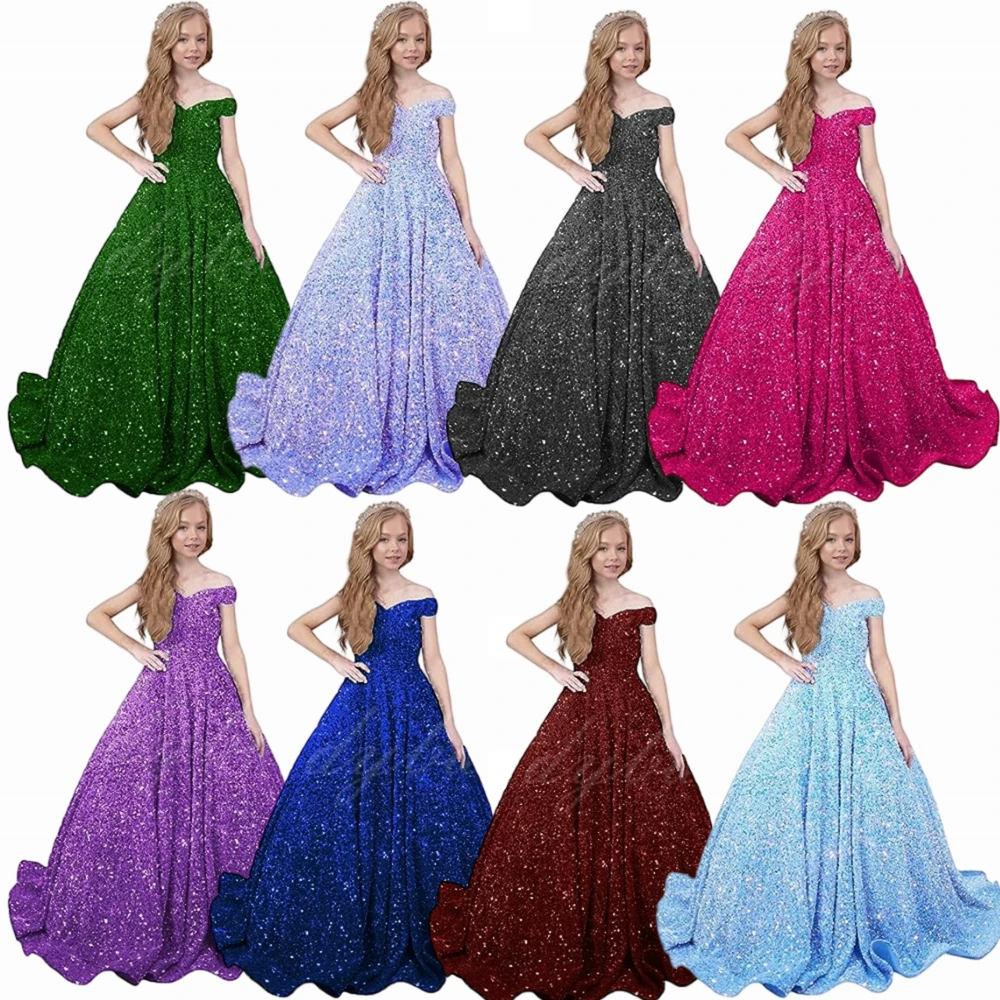 

Holy Sequin Flower Girl Dress Sleeveless for Wedding Sparkly Pageant Dresses Ball Gown Princess Kids Birthday Toddler Dresses