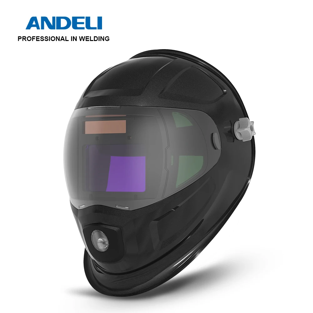 Imagem -06 - Andeli-solar Powered Welding Mask Auto Escurecimento Capacete Grande Visualização True Color Moagem Soldador Tig Mig Arc