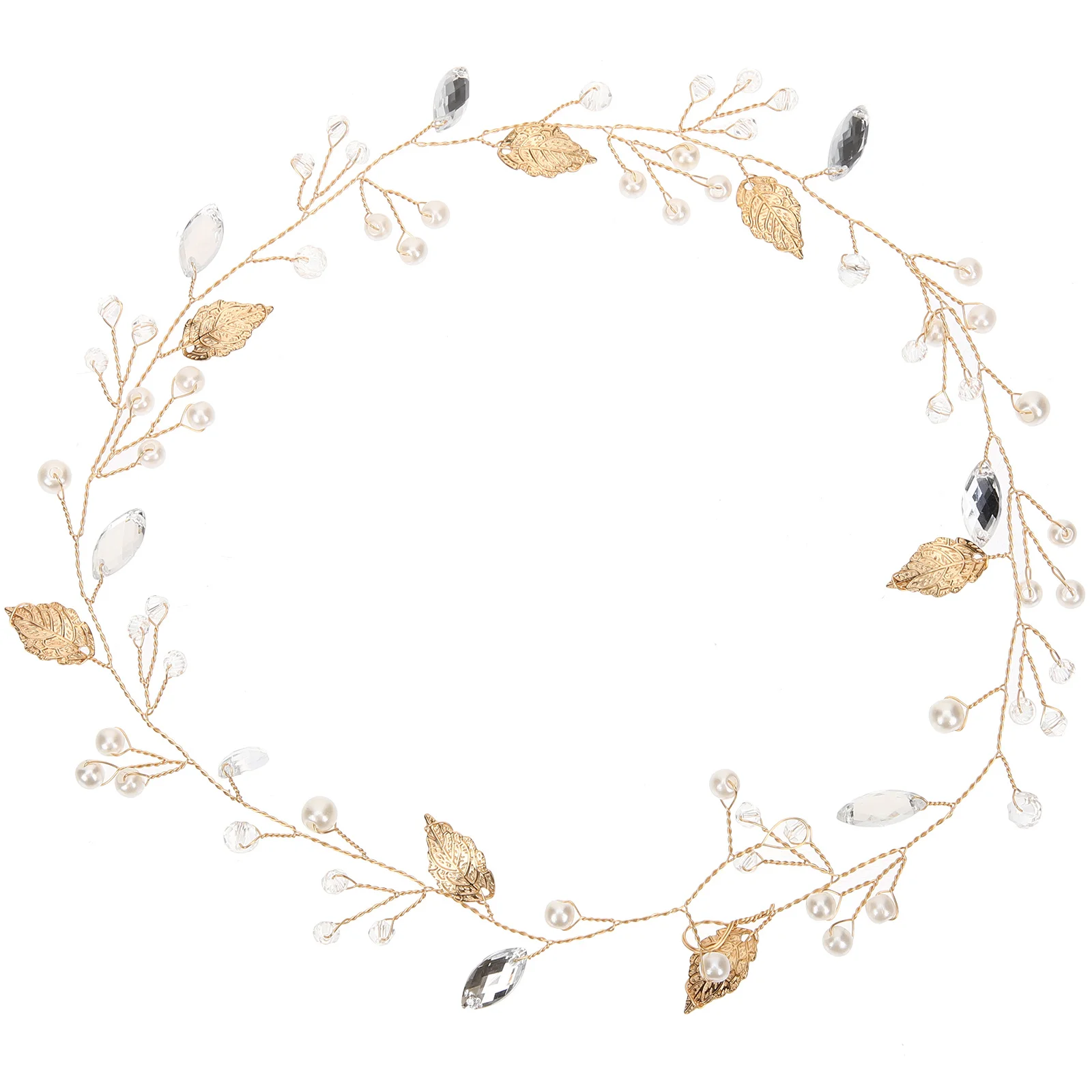 

Bridal Leaf Rhinestone Pearl Headband Wedding Bride Hair Accessories for Bridal Costume Wedding Hairpieces Bride Headband