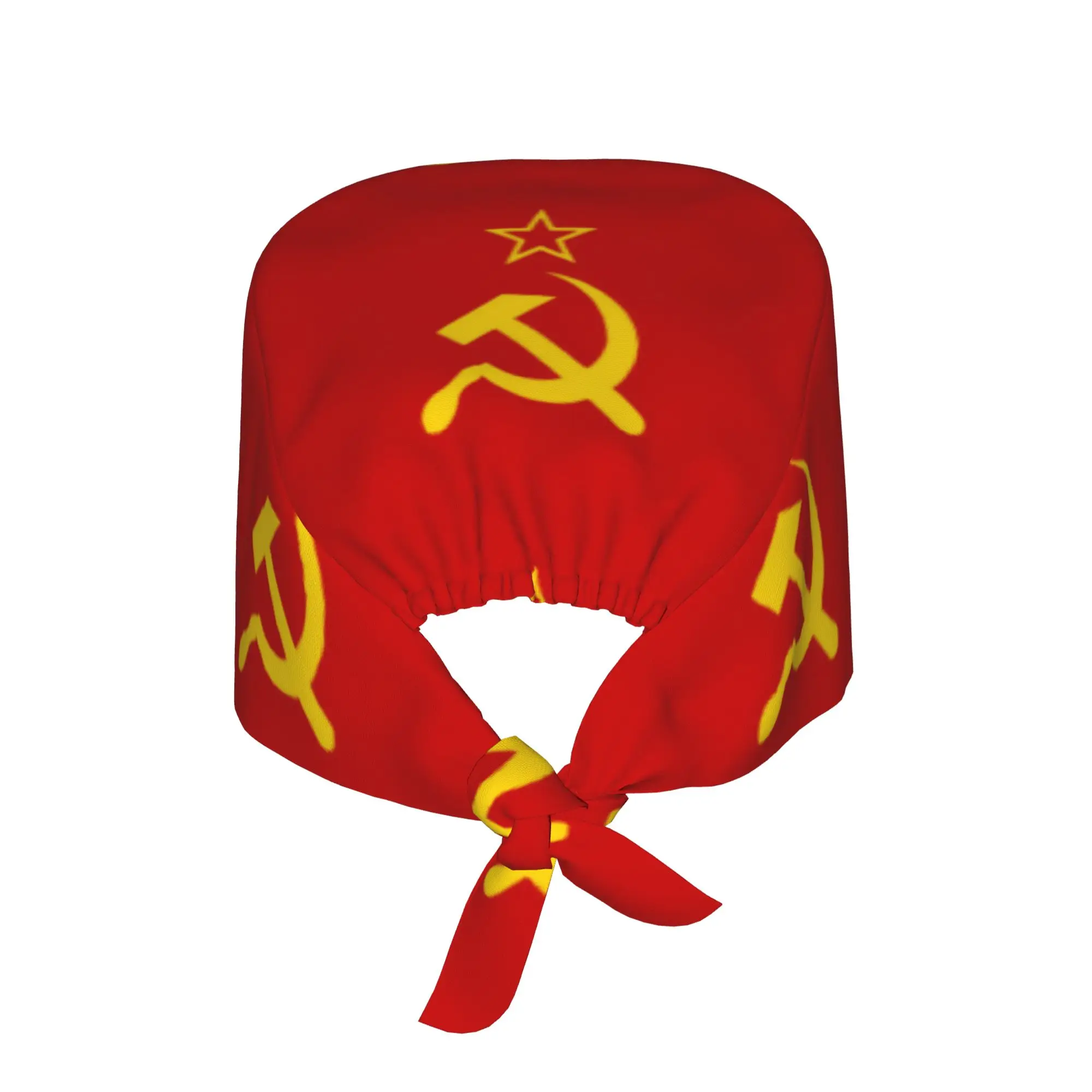 Retro Russian Soviet Flag Cleaning Working Cap USSR Hammer and Sickle CCCP Scrub Cap Surgicals Hat Nurse Scrubs Hat For Dentist